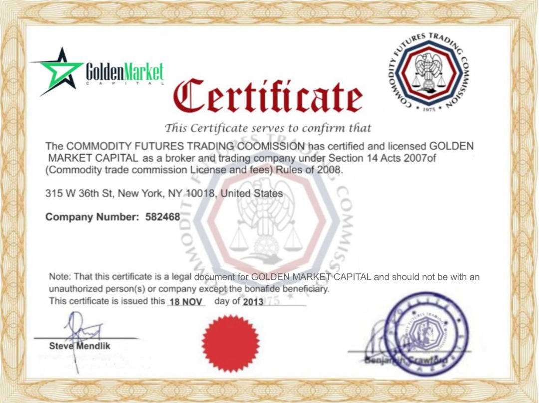 GoldenMarketCapital Certificate